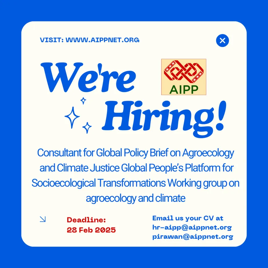 Call For Expression Of Interest for Consultant for Global Policy Brief on Agroecology and Climate Justice Global People’s Platform for Socioecological Transformations Working group on agroecology and climate