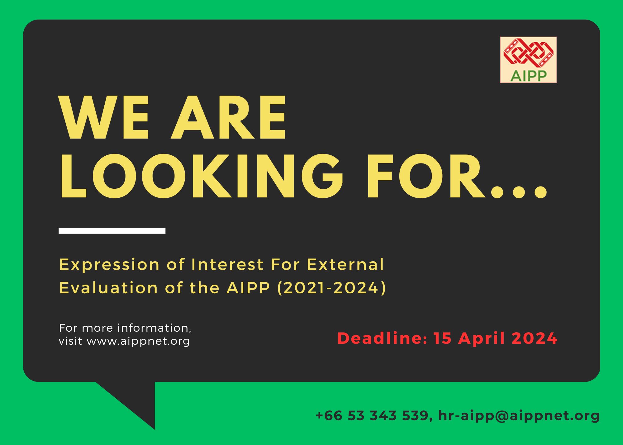 expression of interest external evaluation of AIPP